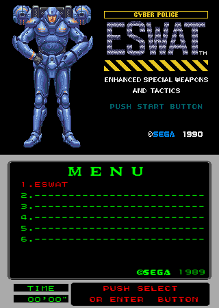 Cyber Police ESWAT: Enhanced Special Weapons and Tactics (Mega-Tech) Title Screen